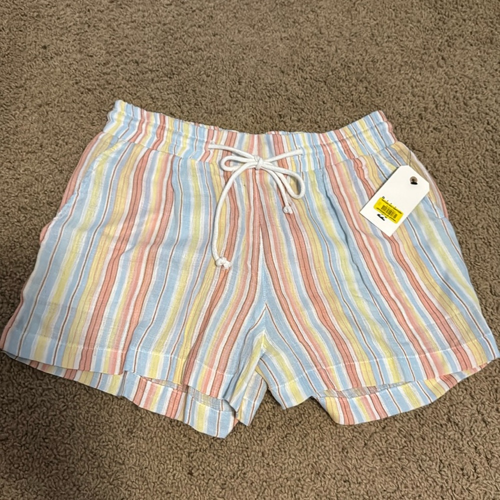 Billabong Striped Summer Shorts (Size Large/12)